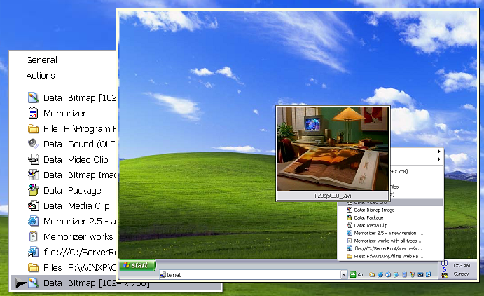 XP Screenshot: With Memorizer you can easily make screenshots.